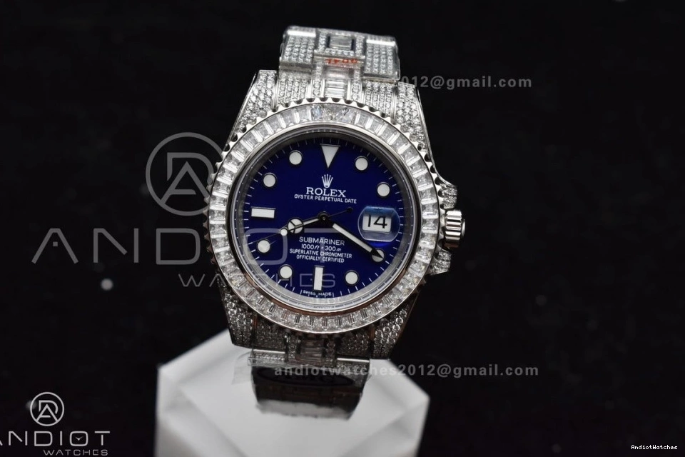 SS Submariner Dial Blue On VR Edition AMGF Best Full On Chic 1149 Diamonds 40mm Bracelet 1202